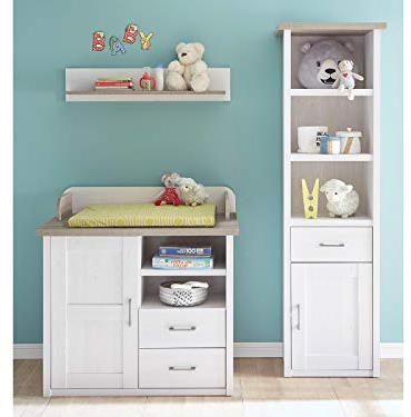 möbelando Babyzimmer Möbelset Kinderzimmer Babymöbel Juniorzimmer Lebbie I (3-teilig)