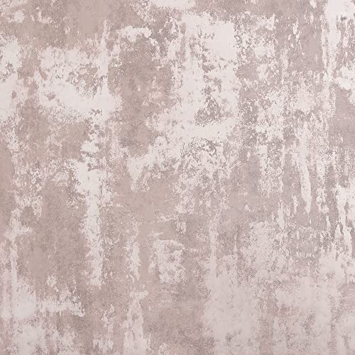 Arthouse Stone Textures Blush Pink & Rose Gold Wallpaper for Living Spaces & Feature Walls, Kitchen Bedroom Hallway Wallpaper 10.05m x 0.53m Roll, Metallic Highlights 902107