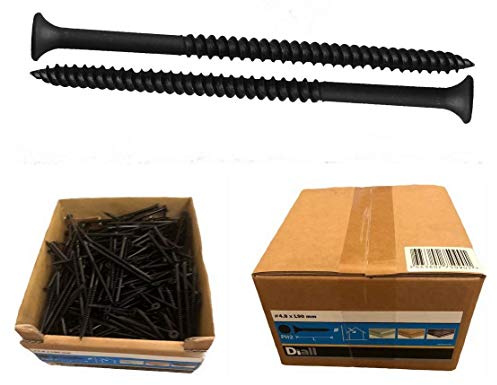 4.8 x 90mm Fine Thread Black Phosphate Drywall Plaster Board Wood Screws Box of 500