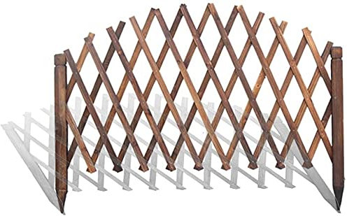 Picket Fence Fencing Borders Solid Wood Balcony Living Room Climbing Frame Picket Fence Ground Fence Garden Fence Grid Partition Telescopic GXBCS625(Color:Brown-b;Size:150cmx70cm)