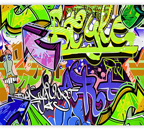 murando - Fototapete Premium-Vlies Graffiti, 350x256 cm, Schlafzimmer | Premium-Vliesstoff, Full HD Druck, hochwertige Verarbeitung fürs Wohnzimmer, schnelle Montage, lichtbeständig, geruchsfrei