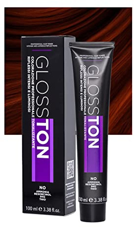 Glosston, Colorazione Professionale Tonalizzante ad Effetto Illuminante, Colore Capelli 0.6 Rosso Porpora, Adatto ai Capelli Naturali e Colorati, Con Olio d'Argan, Senza Ammoniaca, 100ml