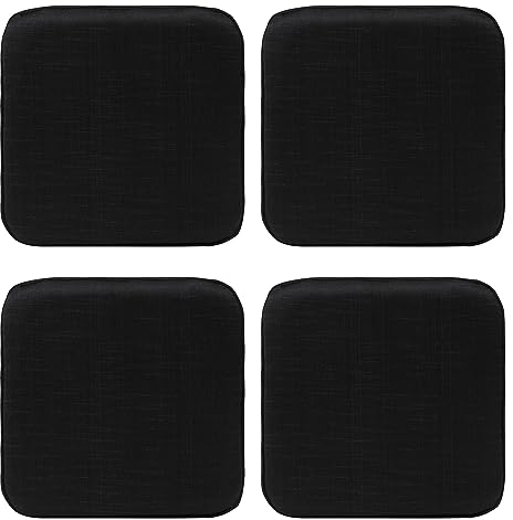 RACE LEAF Vierer-Set 40.5x40.5cm Memory Foam Slow Rebound Sitzkissen Indoor Household Sitzkissen wasserdichte Oberfläche, rutschfeste Unterseite Schwarz Black