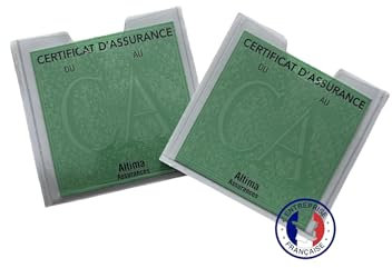 BEFORBIO ® - 2 Pochettes Porte Vignette d'assurance autocollante Haute qualité en PVC Transparente. Fabriquées en France. Entreprise française