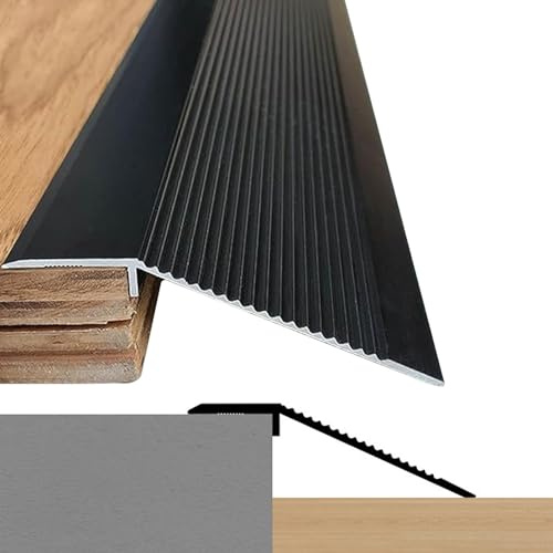 SAGIDAR Fußböden Abdeckleisten, Schwellenrampe Geeignet Für 1-3,5cm Höhenunterschied, Aluminium-Bodenübergangsstreifen, rutschfest Und Verschleißfest, Verbindungs Abdeckleiste Für Türöffnung