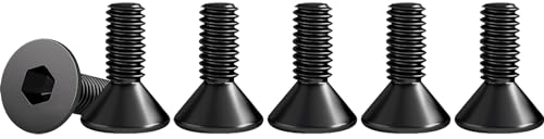 Drenky Vis à Tête Fraisée Avec Six Pans Creux M3 X 8mm Acier Inoxydable A2 V2A Visserie Norme DIN 7991 / ISO 10642 Vis Inox Filetage Complet, Lot De 50, Noir