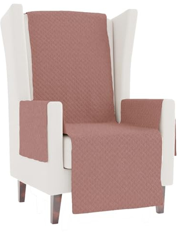 GAMUSI Sesselbezug für Relaxsessel, mit Liegefunktion, Bezug für 1-Sitzer (bis 110 cm breit), gepolstert, einfarbig, atmungsaktive Baumwolle, Taupe
