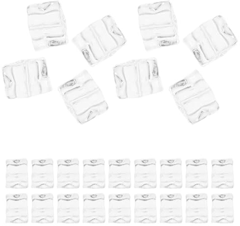 50pcs Fake Ice Cubes Irregular Plastic Resin Reusable Props | Washable, Water-resistant Finish, for Tables and Food Displays, Real-looking Smooth Style