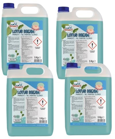 Detergente detersivo per Pavimenti profumato 5KG. Detergente per robot lavapavimenti. Ideale per pavimenti lucidi in gres, marmo. Conf. 4 taniche