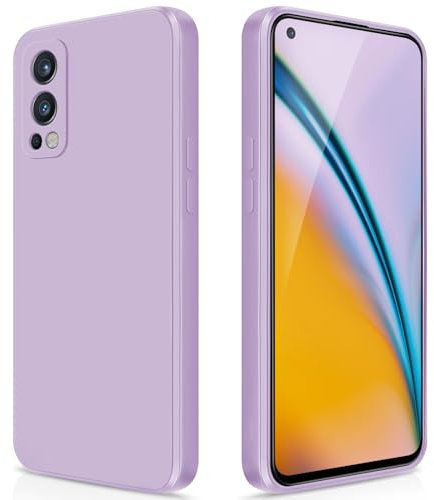 GiiYoon Hülle Kompatibel mit Oneplus Nord2, Hochwertiges Liquid Silicone Case, Rundumschutz Handyhülle, Kratzfestes Weiches Mikrofaserfutter- Lila