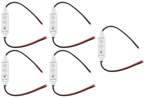 Be In Your Mind 5 pezzi Mini Led Dimmerabile Controller 3 Tasti Singolo Colore Luminosità Regolabile Dimmerabile Interruttore Luce 12v A 24v Adatto Per Striscia Luce Monocromatica