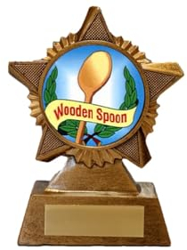 Wooden Spoon Trophy Award Premier Star Antique Gold 120mm Heavy Resin Loser Last Place Free Engraving -troshow1-twt-ES