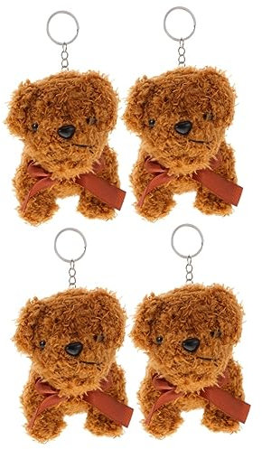 BESTonZON 4pcs Dog Toys Plush Keychain Dog Keychain Stuffed Animal Pendant Backpack Pendant