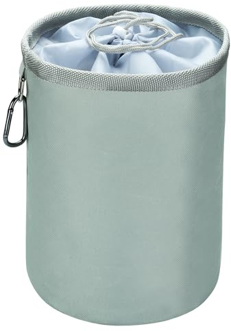 Soleebee Sac à pinces à linge avec crochets de suspension, sac à pinces à linge imperméable, en tissu Oxford robuste avec fermeture à cordon de serrage, pour l'intérieur et l'extérieur, gris, taille L