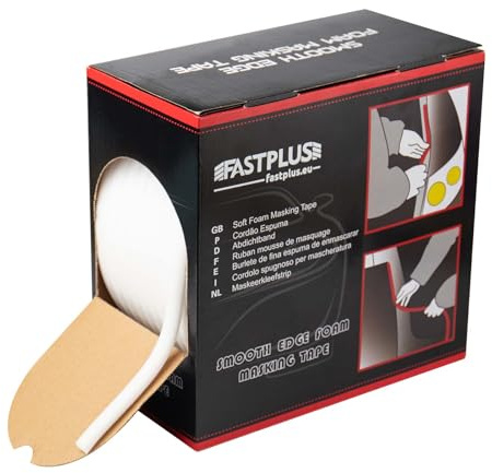 Ruban de Masquage en Mousse Souple 13 mm x 50 m Ruban de Masquage en Mousse Pour l'automobile, Flexible, Réglable, Ruban en Mousse Blanc Pour les Cadres de Portes de Voiture, les Capots Protection