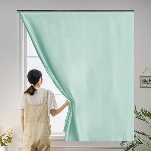 Rollos für Fenster Ohne Bohren 125 x 150 cm, Adjustable and Lightweight, Regular, Wasserdicht, Einfach zu Säubern Dachfenster Rollo Verdunkelungsrollo, mit Klettband für Auto Reisen, Grün