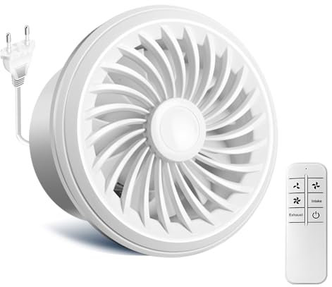 FlyingYun Ventilatore di scarico 100 mm, 160 m³/h, 4 W, reversibile a due vie, 3 velocità, cucina, bagno, soffitta, finestra, cantina