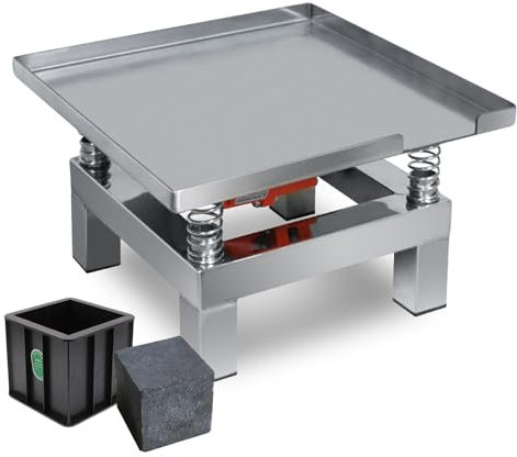 Fablestoryem Kleiner Beton-Rütteltisch, 3000-3600 U/min Beton-Flachplatten-Rüttelmaschine, Prüfstand-Vibrationsplattform, Edelstahl-Vibrator,35 x 35 cm, zum Formen und Verdichten,220V