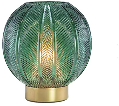 Faucet Modern Glass Desk lamp Green Pumpkin Design with Ribbed Glass Shade Bedside Table Light Fixture for Bedroom Living Room Kitchen Sink (20cm/ 7.9) water-tap