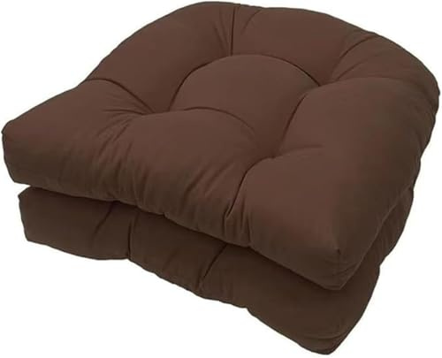 Ataoyus 2 Cojines de Asiento Capitoné Resistentes Al Agua, 48 X 48 Cm Cojines en Forma de U para Interiores y Exteriores para Asiento de Silla de Mimbre, Juegos de Cojines para Silla Mecedora