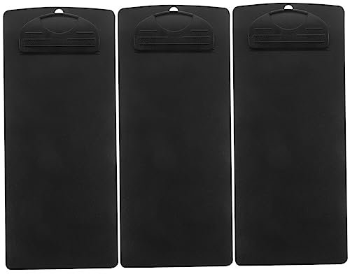 DIYEAH Lot De 3 Presse-papiers Noirs Pour Menus Bloc-notes Tableau Décriture Portable Pinces Pour Dossiers Papeterie Pour Étudiants
