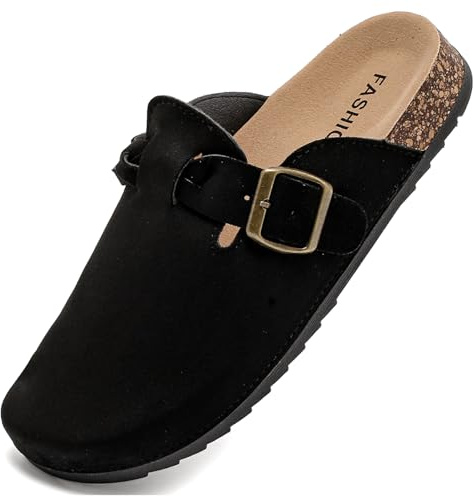 Sabot Uomo Ciabatte Donna,Zoccoli in Pelle con Sottopiede in Sughero,Sandali Uomo/Donna Pantofole in Pelle Scarpe da Giardino Traspirante