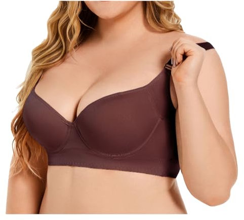 ZC8bdbd Brasier push-up morbido da donna senza cuciture con ferretto comodo da indossare ogni giorno, marrone, 115D