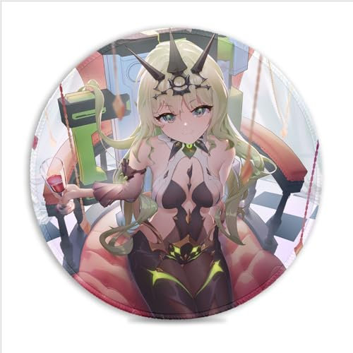 Tapis Souris Houkai Gakuen Mobius (20X20) CM 7.87(in) Tapis Souris Rond Jeu Matériaux durables, Portable, Design Moderne et Frais Bords Cousus Tapis Souris pour Souris Laser/Optique