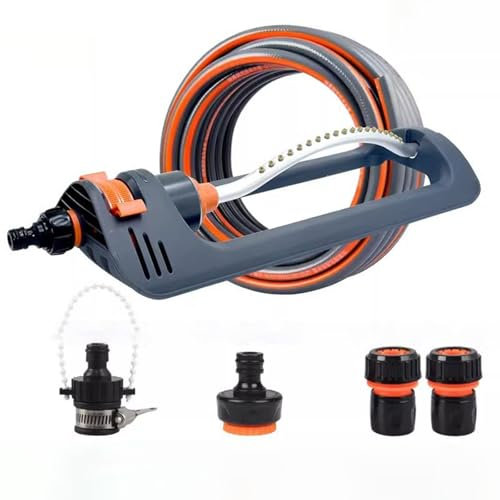 19 Hole Oscillating Sprinkler for Garden & Lawn, 12-18m Large Area Watering, Uniform Flow Control, Automatic Yard Sprinkler for Lawn Cooling (6-point set (10-meter tube))