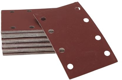 TUCKBOLD 50 Pcs Papel de lija rectangular 8 agujeros 800 grano Hojas de lijado con sistema Universal para acabado automotriz carpintería 133x80mm Óxido de aluminio Rojo
