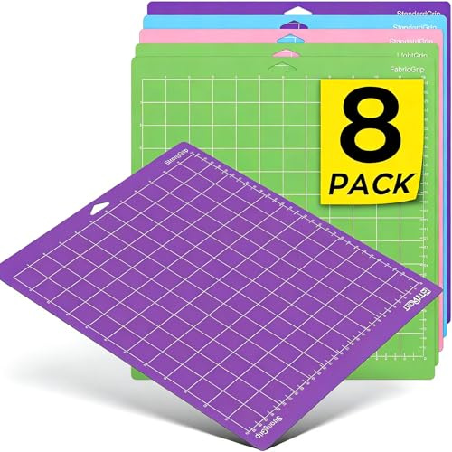 JMIATRY 8 Stück 12x12 inch Schneidematte für Maker 4/Maker 3/Maker/Explore - 30,5 x 30,5 cm，4 Farben