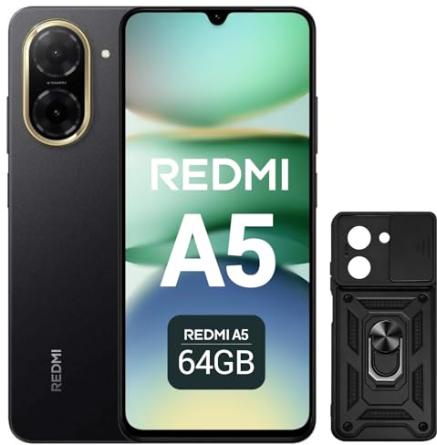 XIAOMI Redmi A5 Smartphone 6,88 120Hz, 3GB+64GB, Appareil Photo IA 32 MP, Batterie 5200 mAh, Capteur d'Empreintes Latéral (Noir)