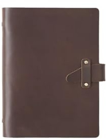 DSFDFDG Läderanteckningsbok, A7 spiraldagbok, mässingspärm anteckningsbok, skissbok, planerare, brevpapper, dagbok, anteckningsbok (Coffee-A7)