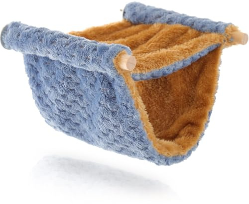 Beavorty Hamaca Colgante Cálida para Conejillos de Indias y Hámsteres, Tamaño L, Color Azul, Cama Cómoda y Transpirable para Jaula, Adecuado para Mascotas Pequeñas como Cobayas y Ratas