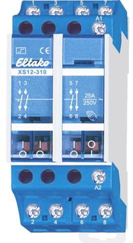 Eltako Stromstoßschalter 230V. 3 Schließer + 1 Öffner 25A/250V AC XS12-310-230V
