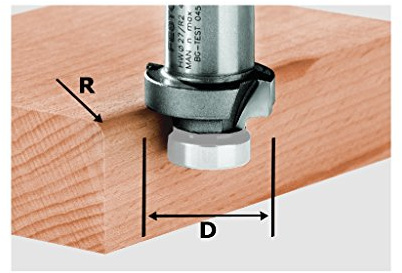 Festool Abrundfräser HW R5-OFK 500 – Hartmetall, D 27 mm | Rundungsfräser für Kunststoff- und Massivholzumleimer – Radius exakt auf Kugellager abgestimmt