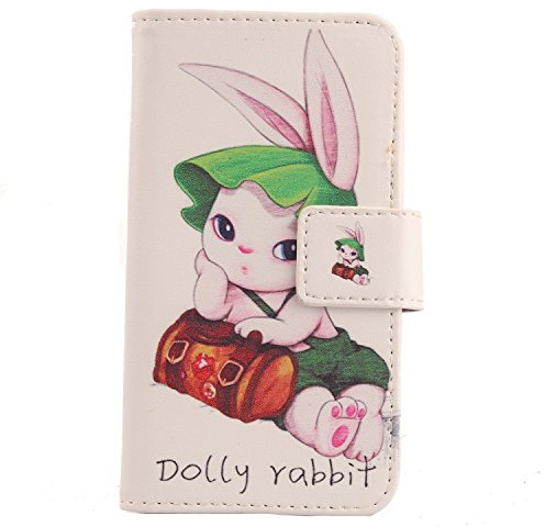 Lankashi Housse Etui Coque Protection Case Cuir Cover Skin pour SFR Star Edition Startrail 6 Dolly Rabbit Design