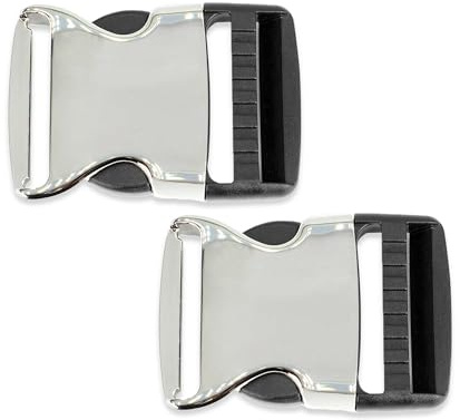Trimming Shop 30mm Side Release Adjustable Buckle Metal & Plastic, 2pcs