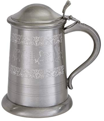 Wentworth Bierkrug aus Zinn, mittelalterliche Jagdszene
