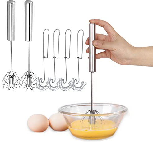 Dancepandas Frusta a Spirale in Acciaio Inox 6PCS Frusta a Mano Frustino Cucina Piccolo Sbattitore di Uova, Panna, Caffè, Pasticceria, Frullatore a Mano