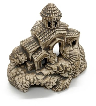 ZooPaul Keramik Deko Dekoration Aquarium Terrarium Ruine Burg Schloss Gebäude 18x14x16cm (L/B/H)