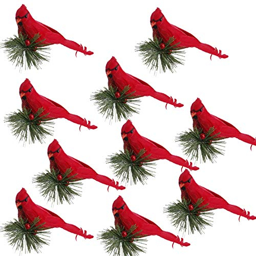 NeeyBing 10 figuras de pájaros de espuma artificial para manualidades, decoración de hogar, jardín, boda, fiesta, Navidad, Acción de Gracias y Halloween