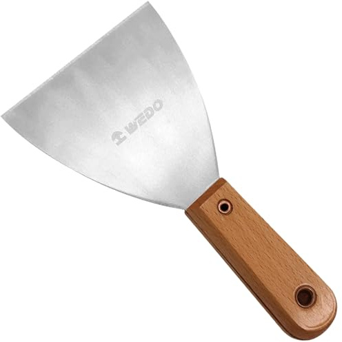 WEDO Couteau à mastic en titane, grattoir pour papier peint et peinture, 100 % antimagnétique, léger, non magnétique, antirouille, durable et extrêmement solide, résistant à la corrosion, taille 100
