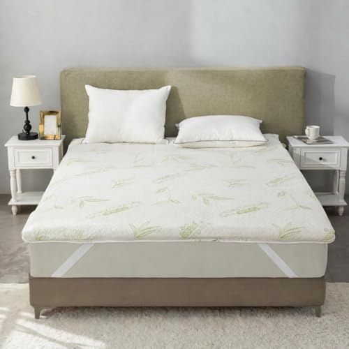 Alpes Blanc Visco and Bamboo Memory Foam Mattress Topper 120 x 190 cm