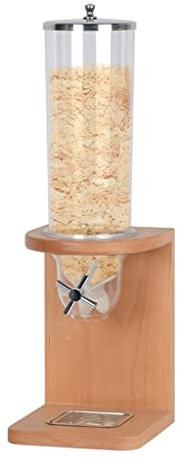 FIFOR 4L/8L/12L Getreidespender, Speicherflasche, versiegelte Arbeitsplatte Trockennahrung, Süßigkeitenspendermaschine, for Snacks, Getreide, Cheerios, Trockenpulverbehälter (Color : Wood, Size : 4L)