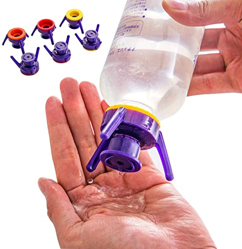 FLUORO Paquete de 6 soportes para vaciado de botellas, tapa invertida, tapa de soporte a prueba de fugas, tapa de cierre de tapa, tapa de botella, trípode de pie al revés