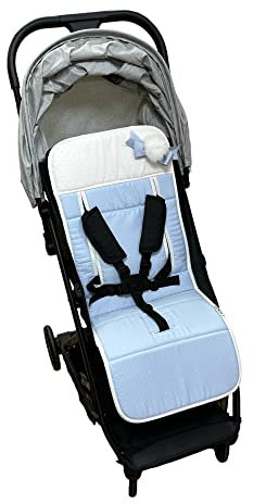 Colchoneta silla paseo universal transpirable de algodon (Azul)