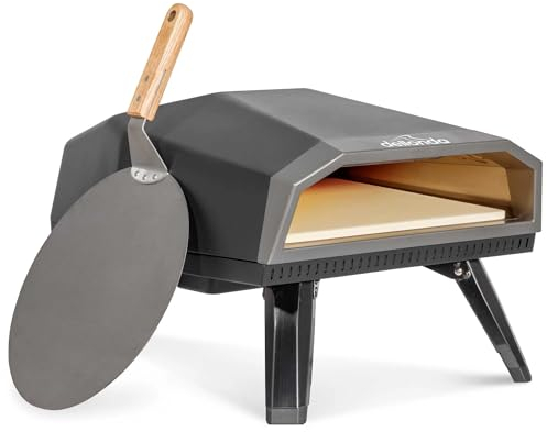 Dellonda Gas Pizza Oven with Gas Regulator, Water Resistant Cover & 12 Pizza Peel - DG257