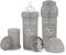 Twistshake 2x Anti-Kolik Babyflasche mit Milchpulverbehälter und Mixer - 260 ml | Silikon-Brustwarze mit mittlerem Durchfluss | BPA-freie Babymilchflasche | Geeignet für Babys ab 2 Monaten | Grau