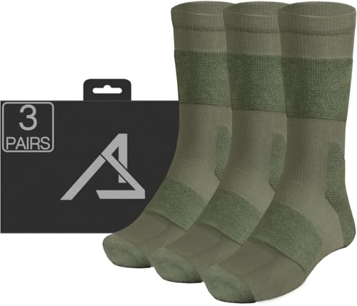 ACE Schakal Chaussettes fonctionnelles - 3 paires de chaussettes de randonnée avec laine mérinos & rembourrage anti-bulles - Chaussettes de trekking pour la randonnée - vert - 39.5-42